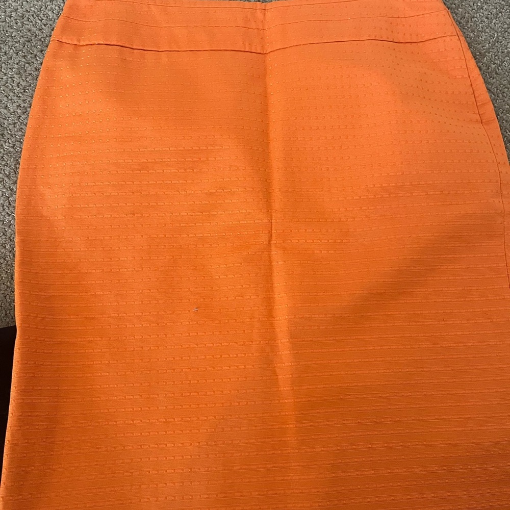 The Limited Orange Pencil Skirt Knee-Length Work